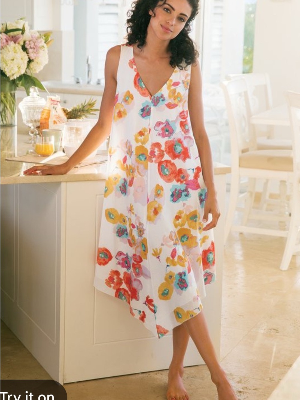 Soft surrounuings Cyra V-neck Sleeveless relaxed, swing Dress Summer Vacation L